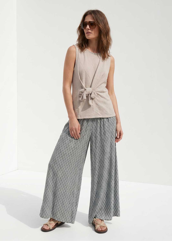 Arianne Sage Green Leaf Palazzo Pants