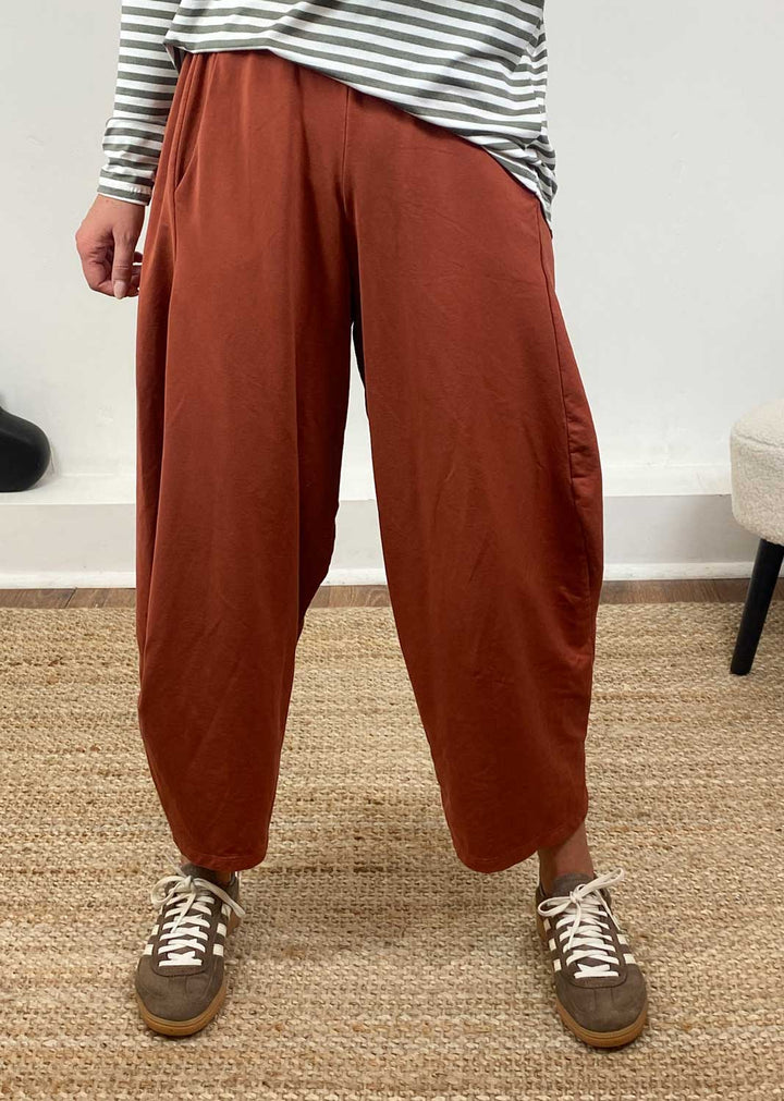 Aspen Jersey Barrel Pants  Brick