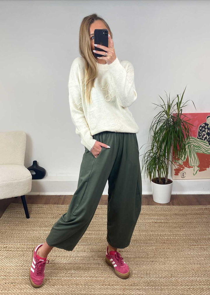 Aspen Jersey Carrot  Pants in Khaki