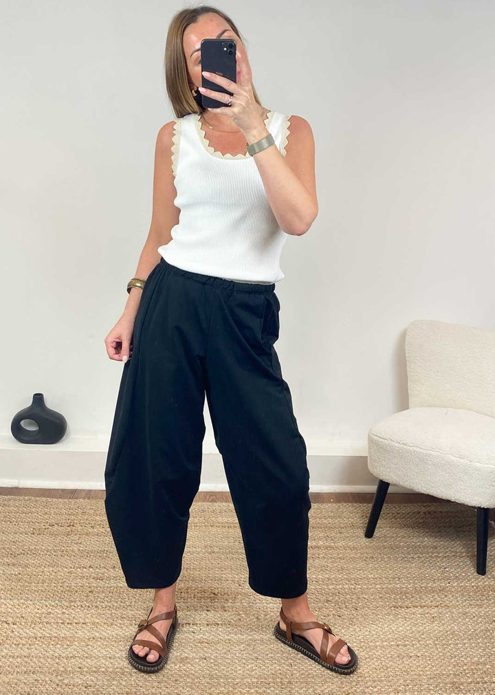 Aspen Jersey Barrel Pants  Black