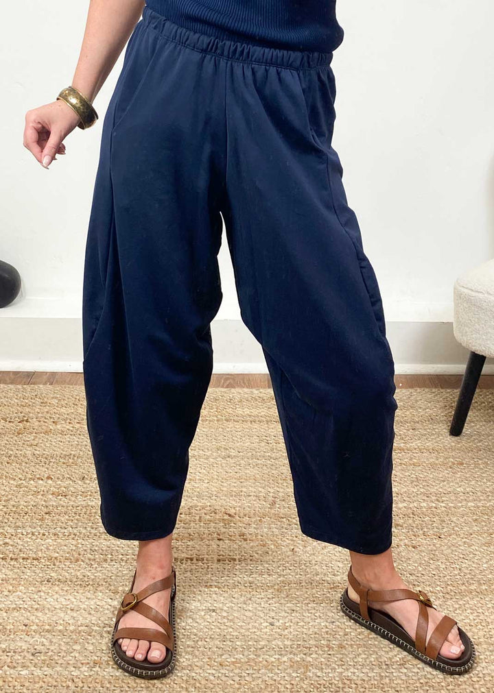 Aspen Jersey Barrel Pants Navy