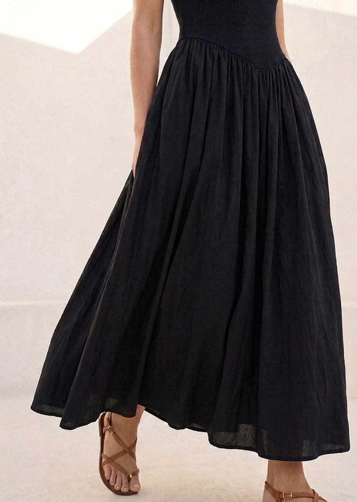 Audrey Black Drop Waist Maxi Dress