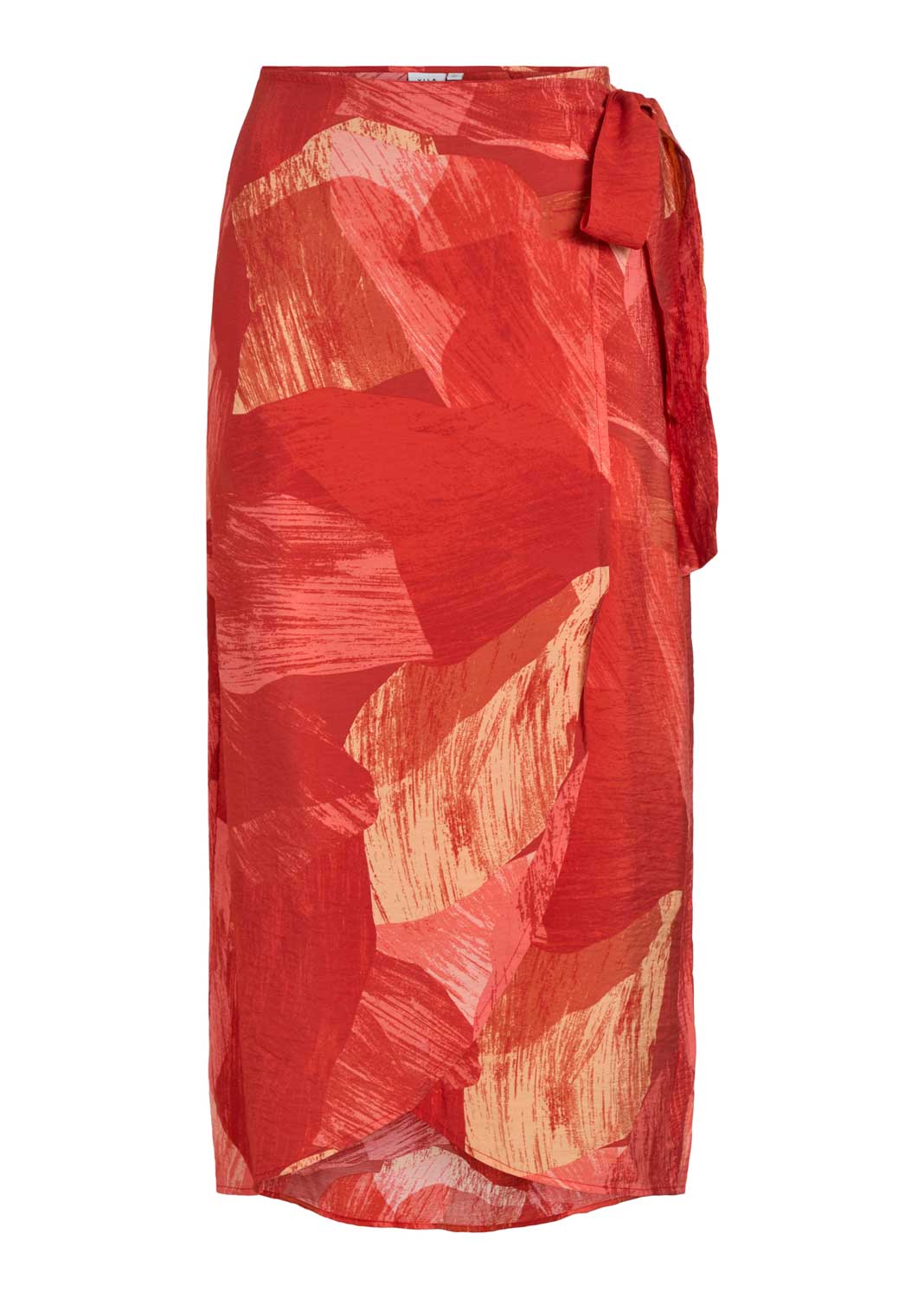 Aurora Abstract Wrap Skirt in Red