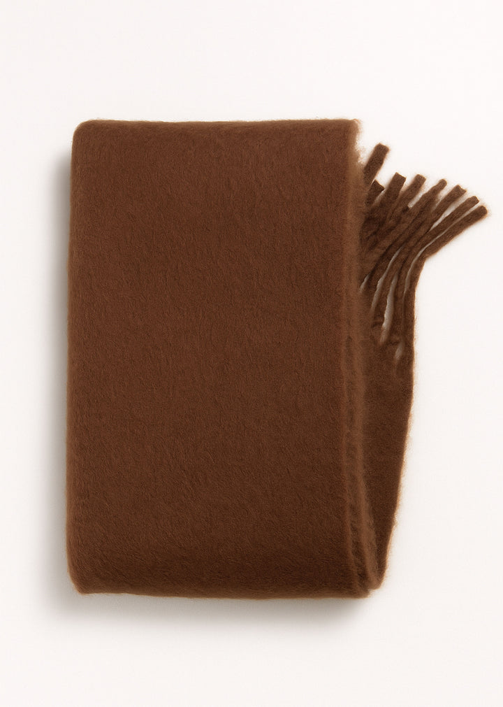 Nella Soft Wool Blend Scarf Brown