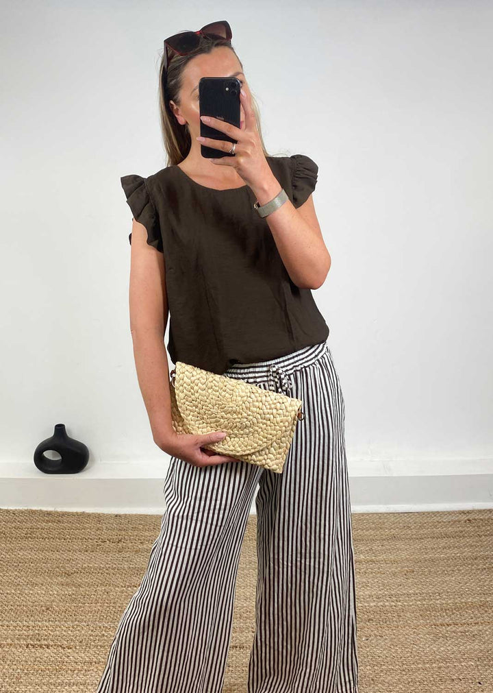 Bella Straw Clutch in Cream