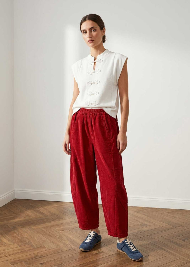 Beckett Claret Babycord Barrel Pants