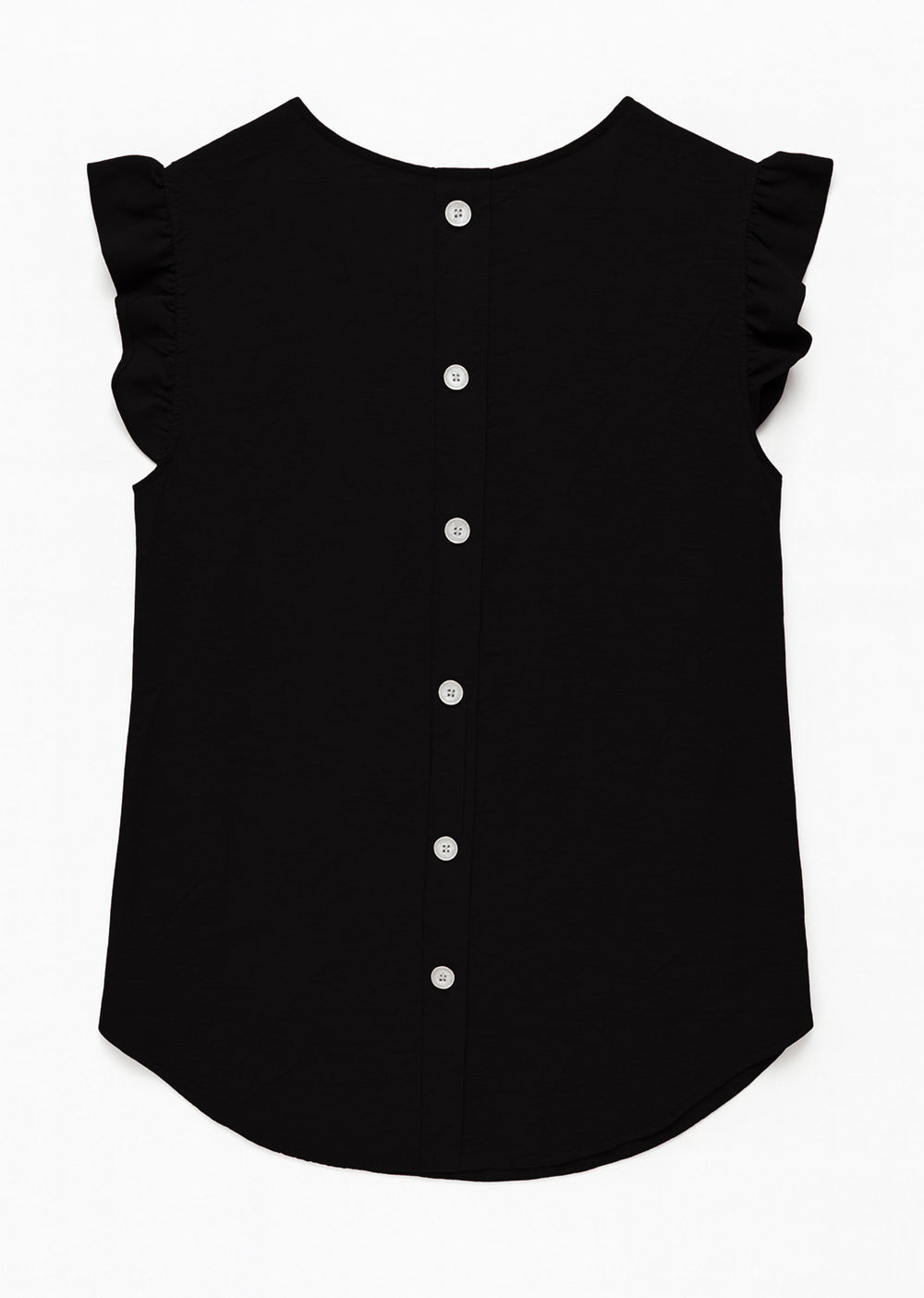 Black Button Back Top