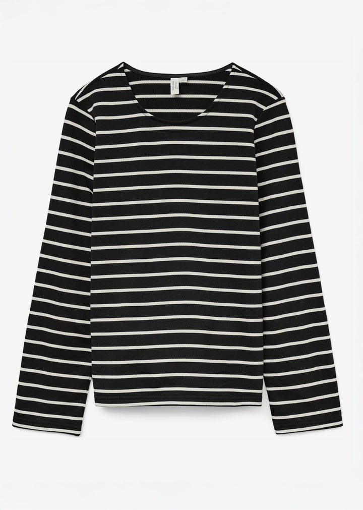 Stripe Jersey Top Black