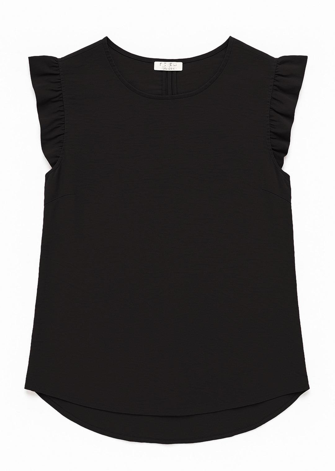 Black Button Back Top