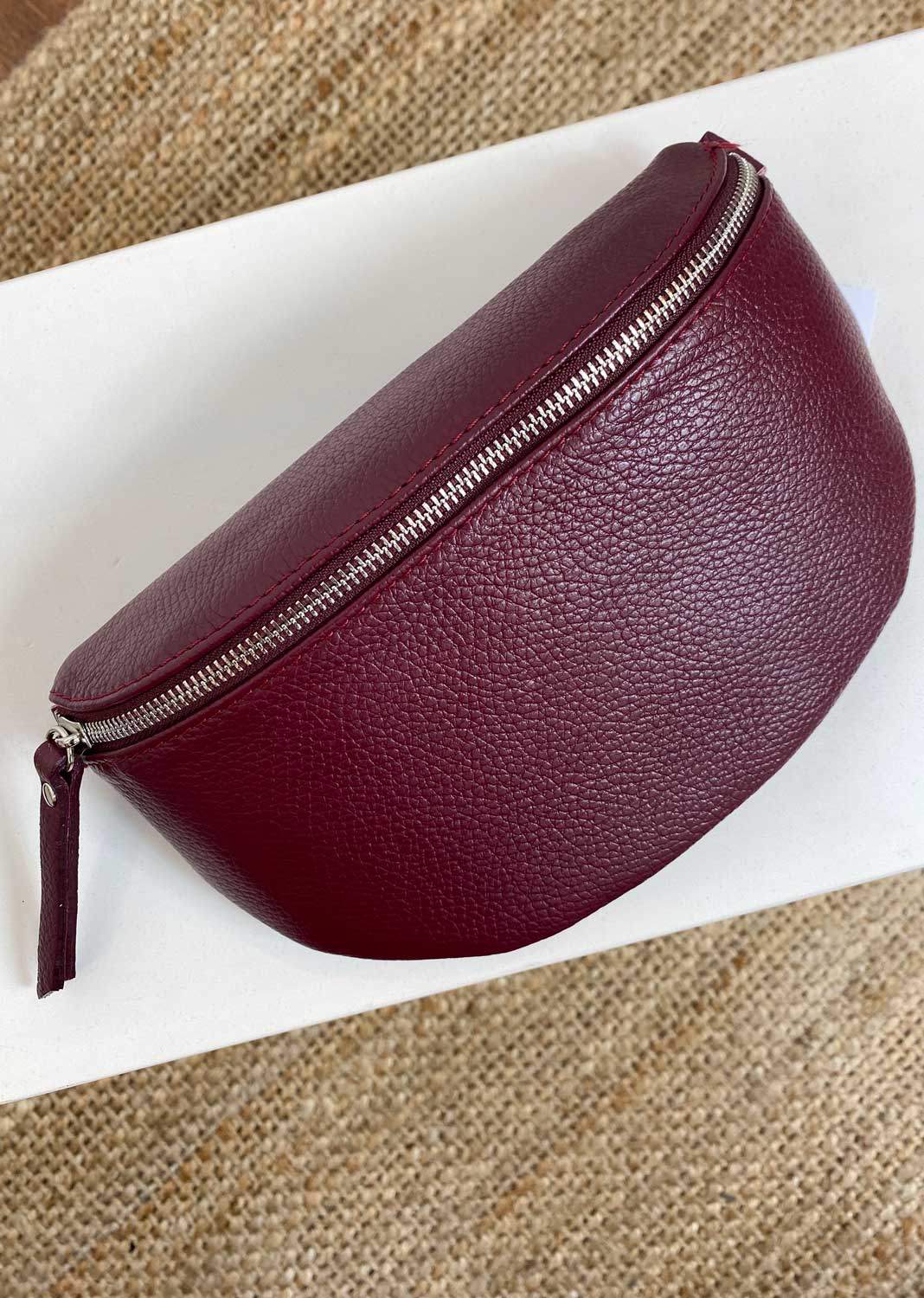 Burgundy Leather Sling Bag