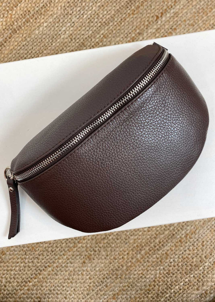 Leather Sling Bag  Brown