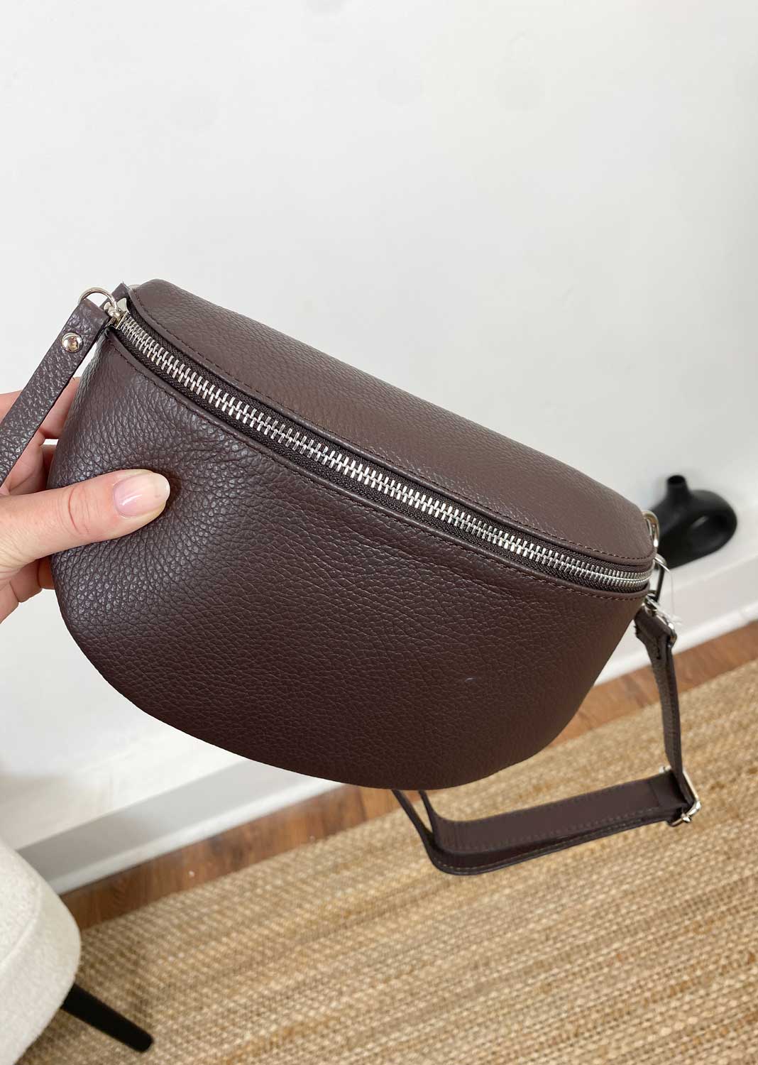 Leather Sling Bag  Brown