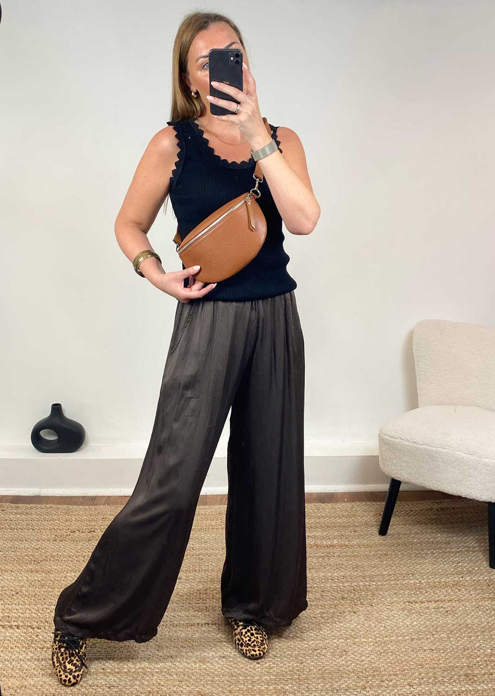 Bonnie Leather Sling Bag | Tan