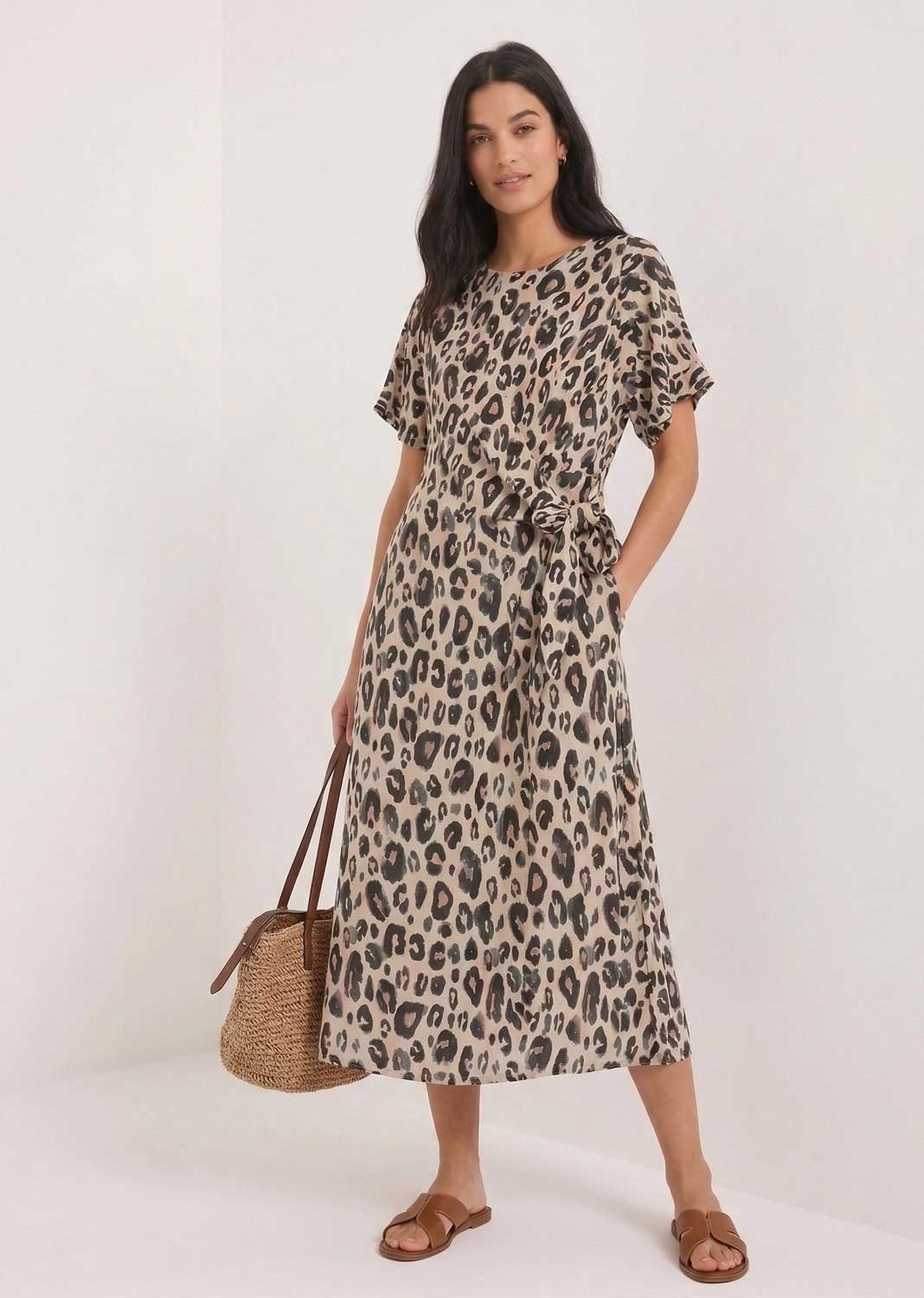 Brooke Leopard Tie Dress