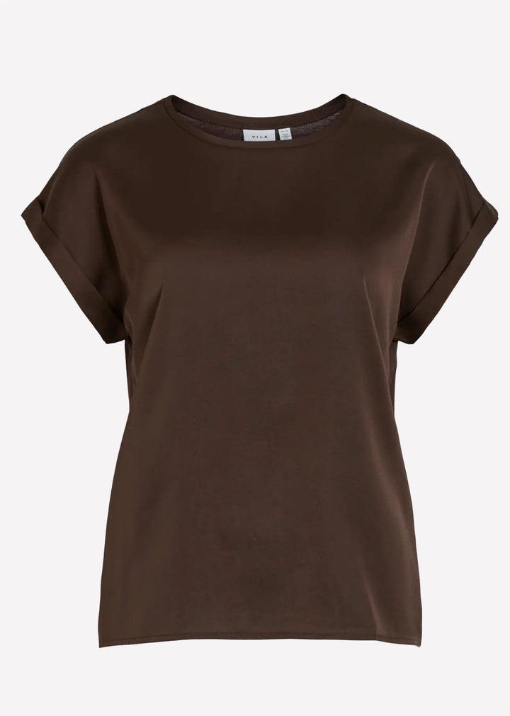 Ellette Satin Top Brown