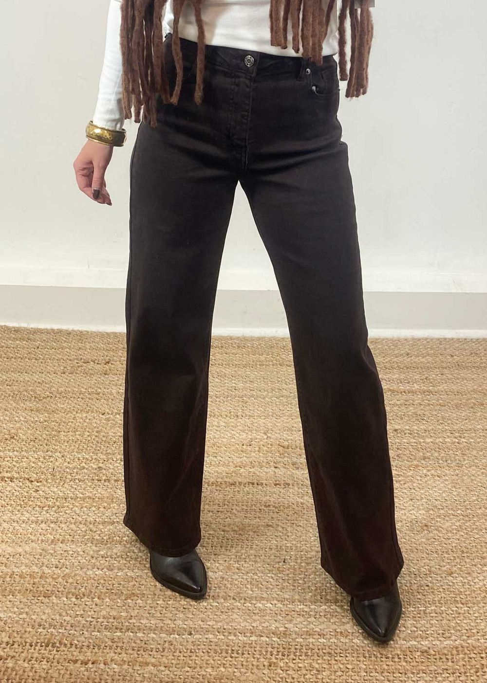  Wide Leg Jeans Brown