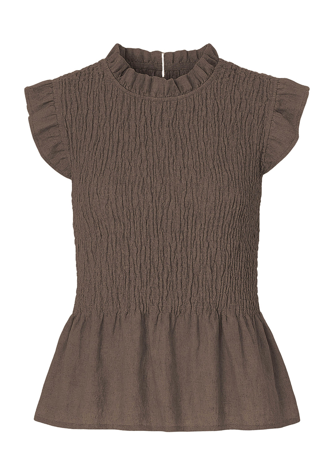 Brown Shirred Top