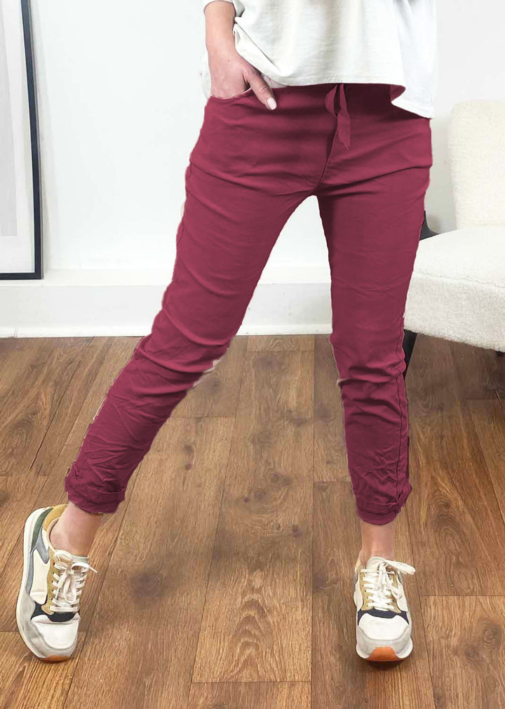 Burgundy magic Pants
