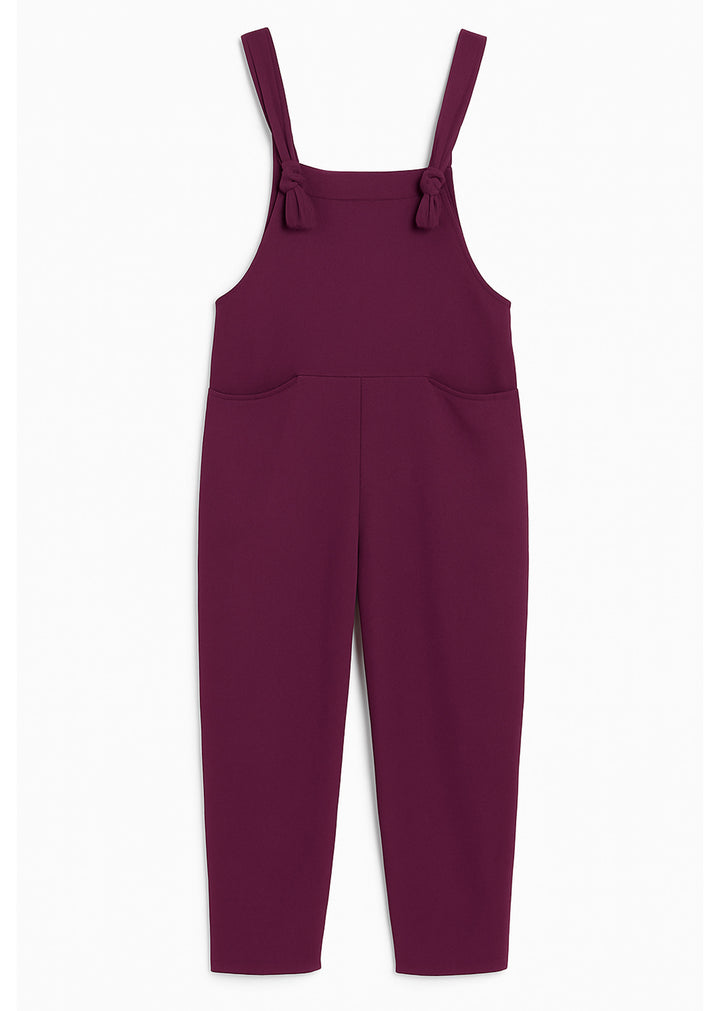 Jersey Dungarees  Burgundy