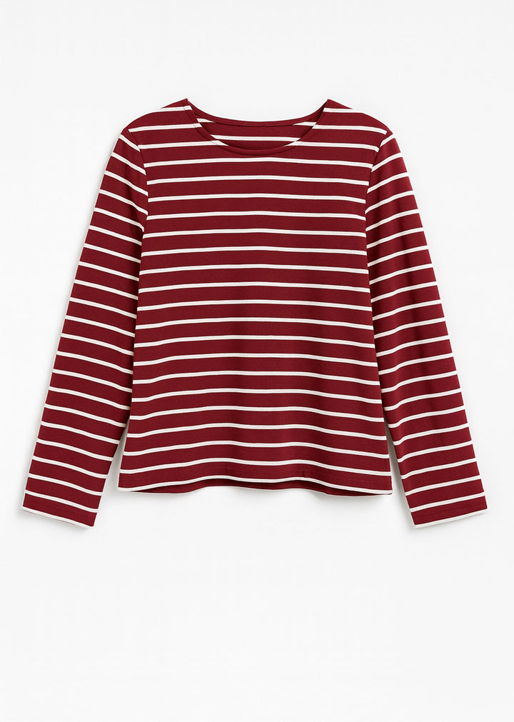 Burgundy Stripe Top