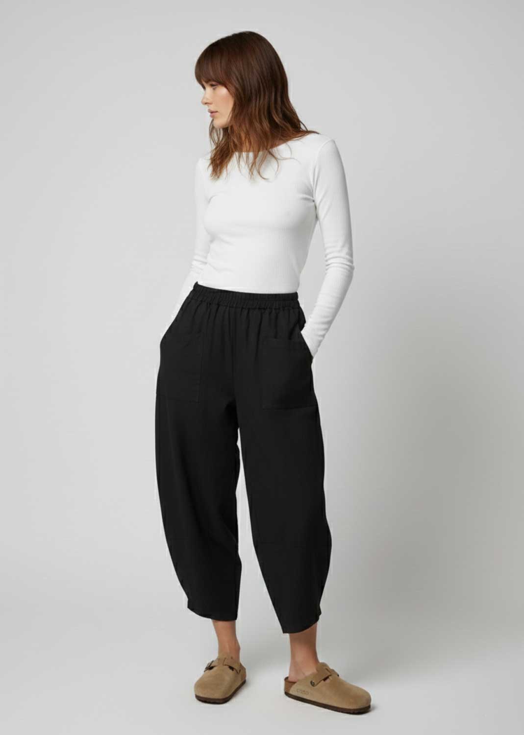 jersey barrel pants black