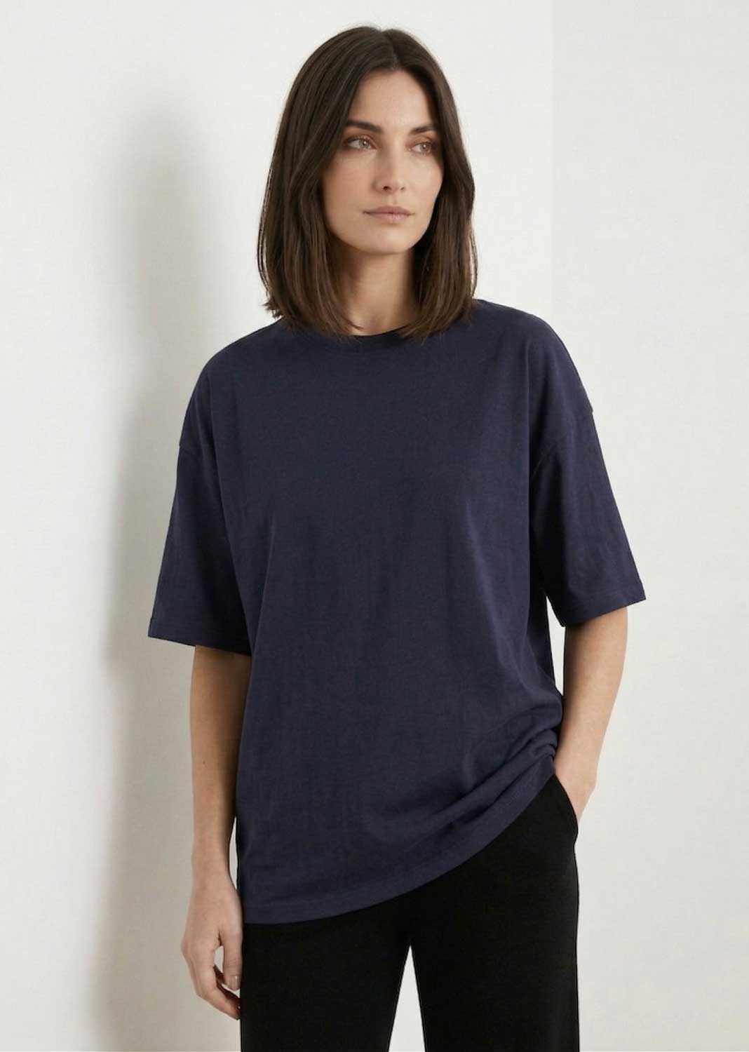 premium navy oversized tshirt