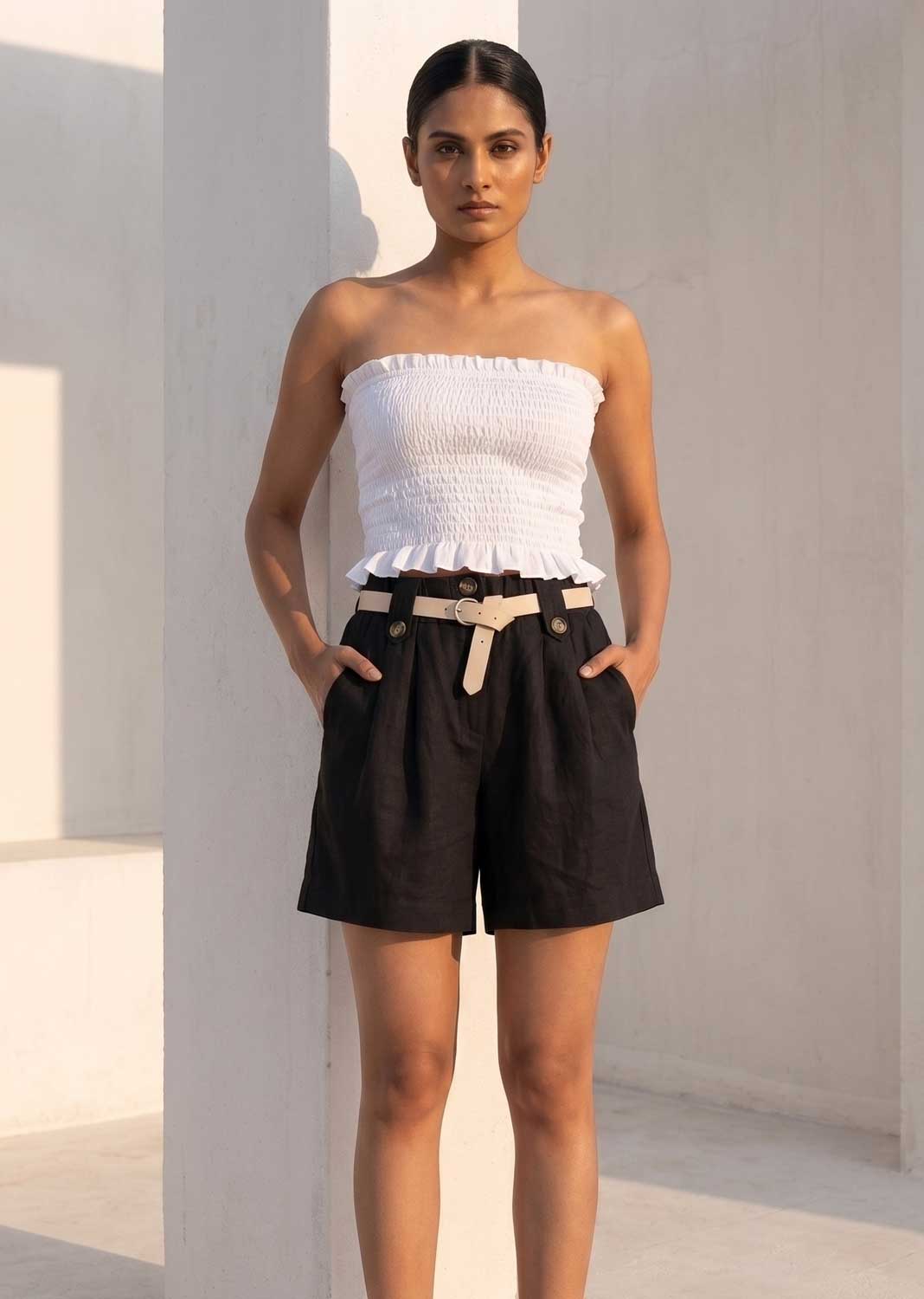 Cali Black Belted Magic Shorts