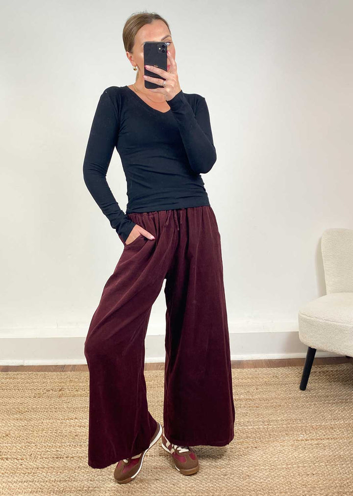 Cara V Neck Top Black
