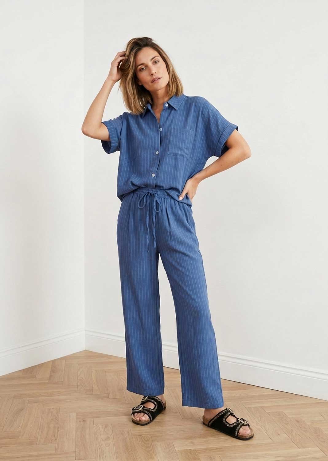 Cecilia Blue Stripe Co-ord Set