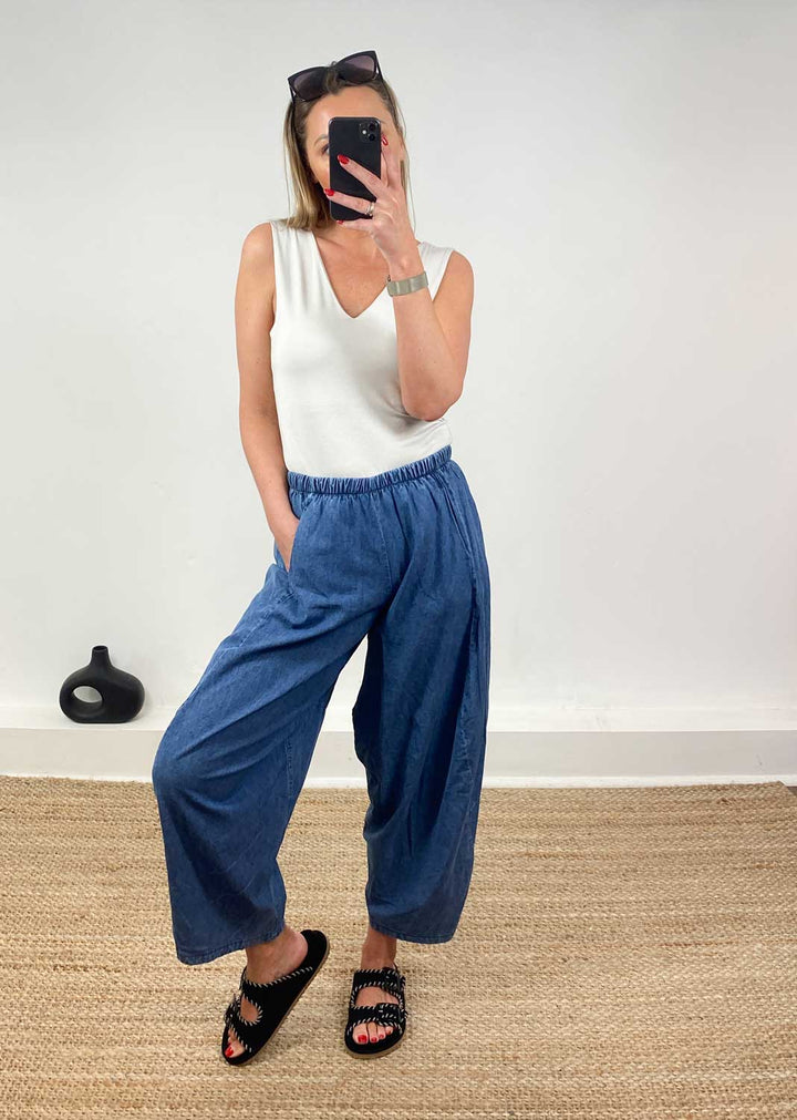 Chiara Chambray Barrel Pants