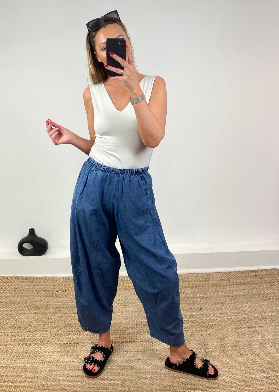 Chiara Chambray Barrel Pants