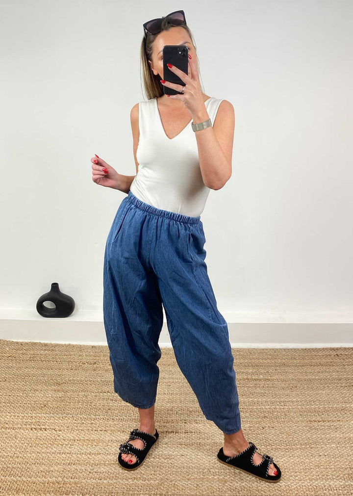 Chiara Chambray Barrel Pants