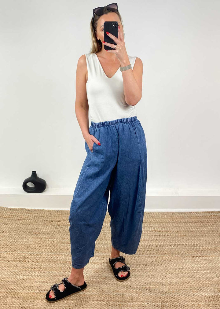 Chiara Chambray Barrel Pants