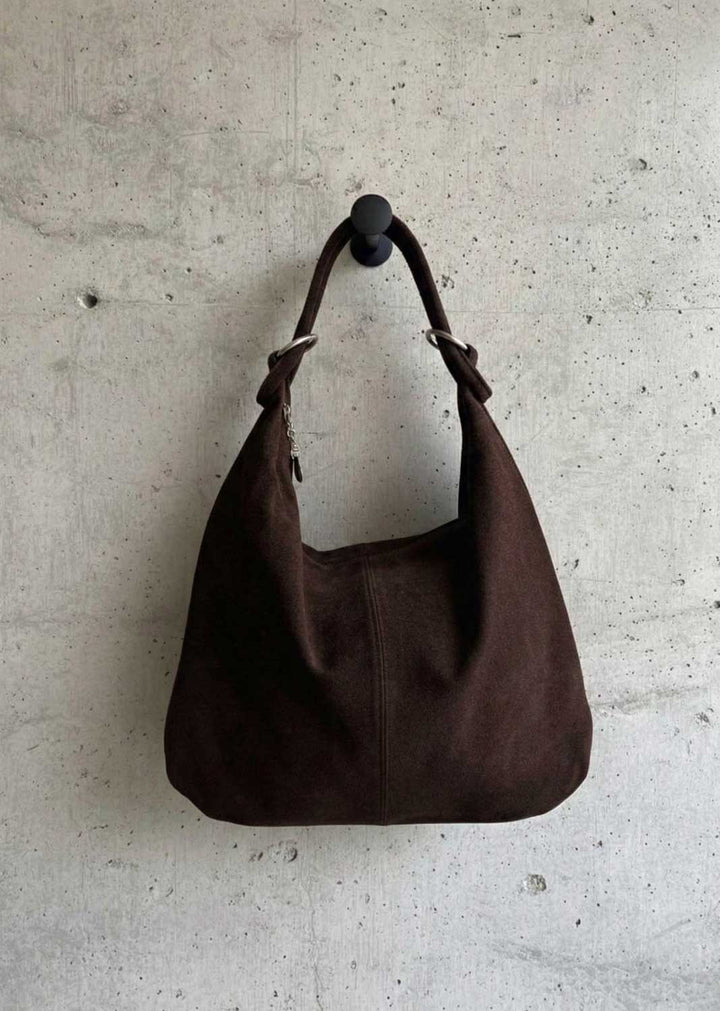 brown suede bag