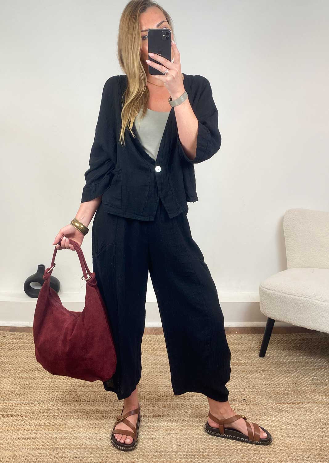 Cisco Suede Bag  Burgundy
