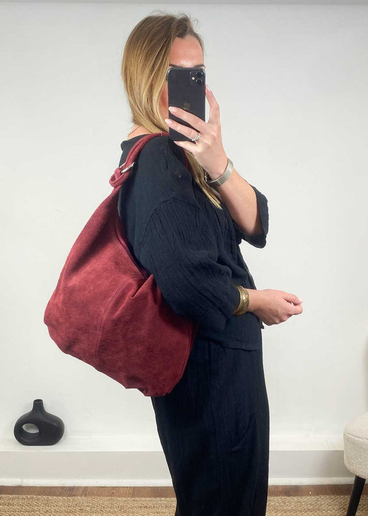 Cisco Suede Bag  Burgundy