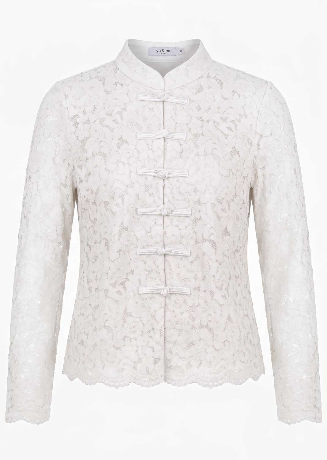 Clara Lace Mandarin Blouse