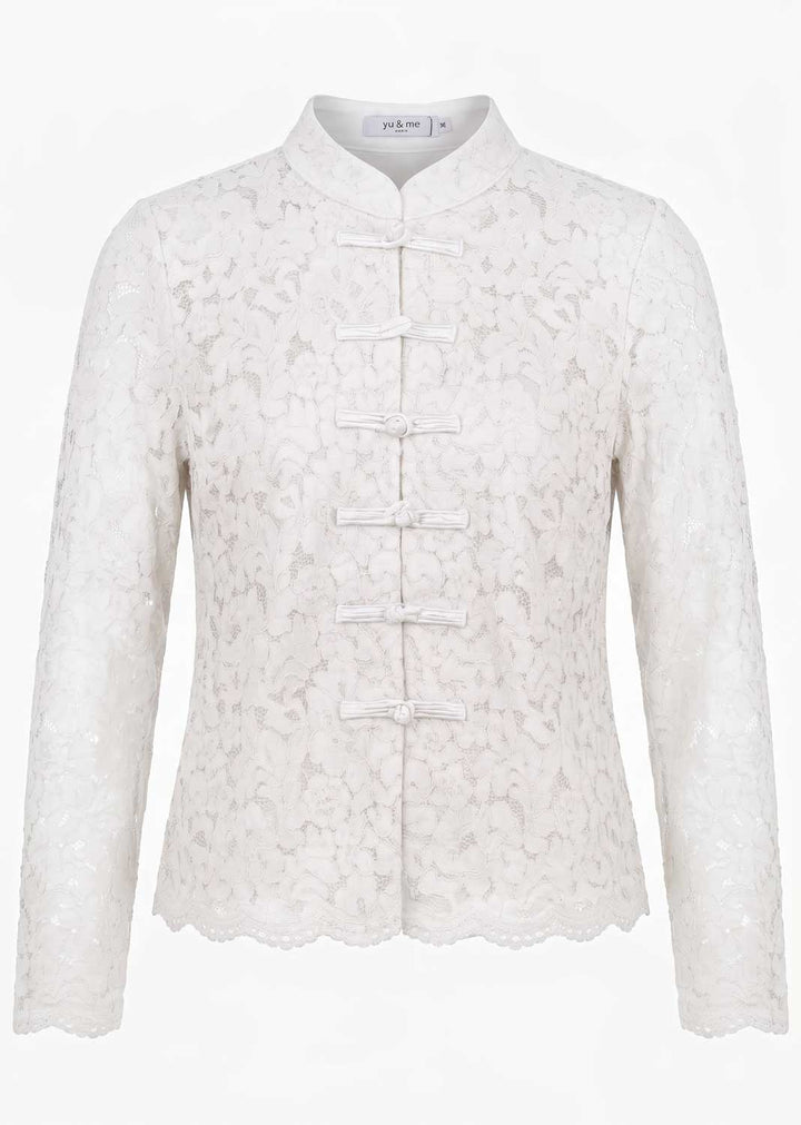 Clara Lace Mandarin Blouse