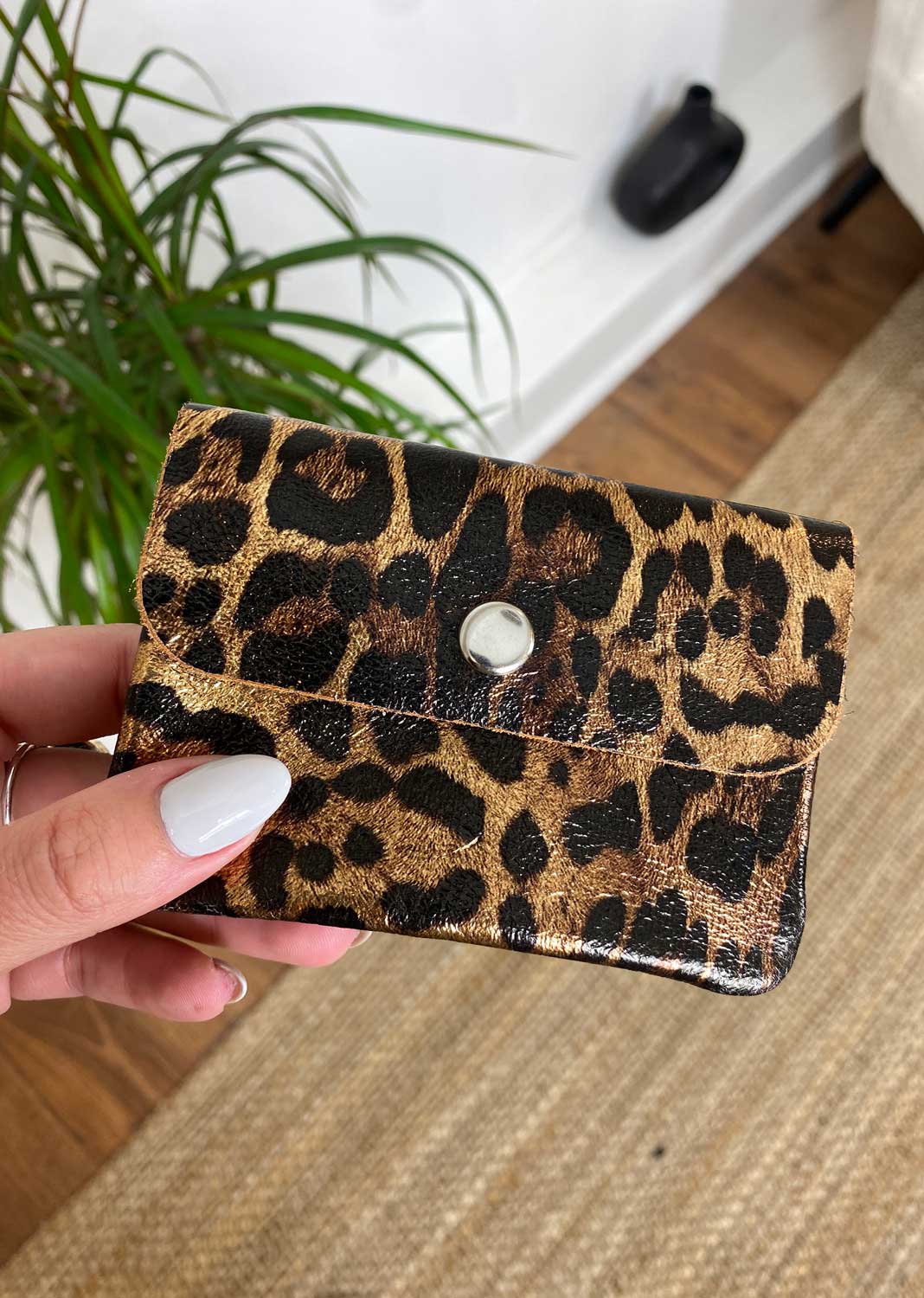 Leopard Metallic Purse