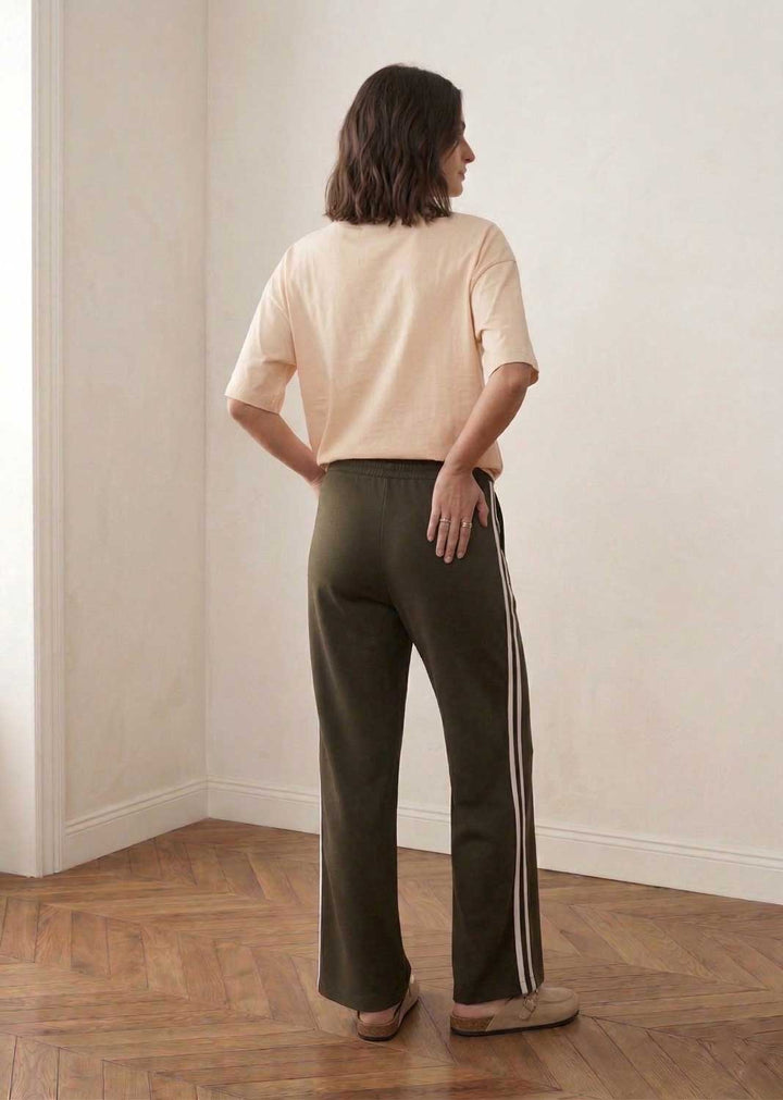Cory Side Stripe Track Pants Khaki
