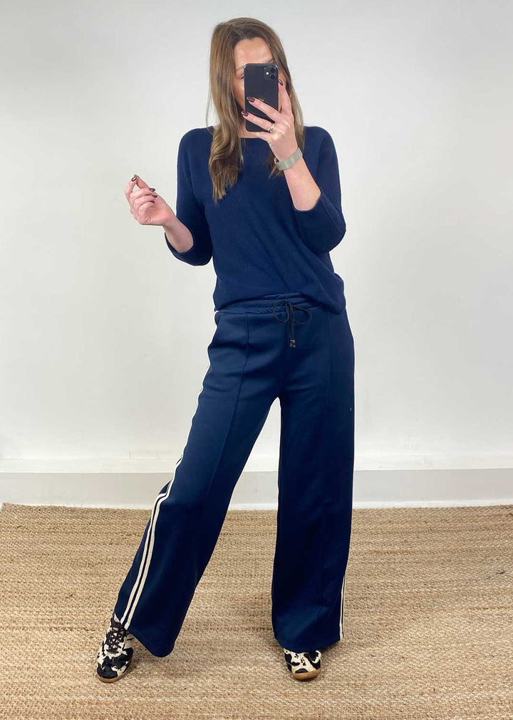 Cory Side Stripe Track Navy