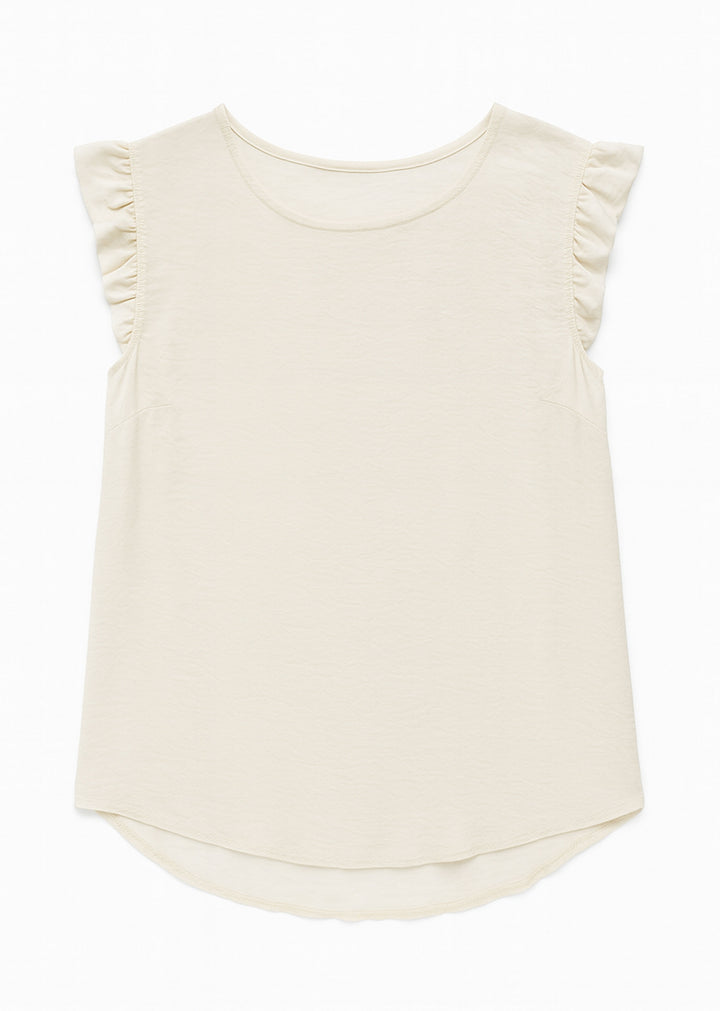 Cream Button Back Top
