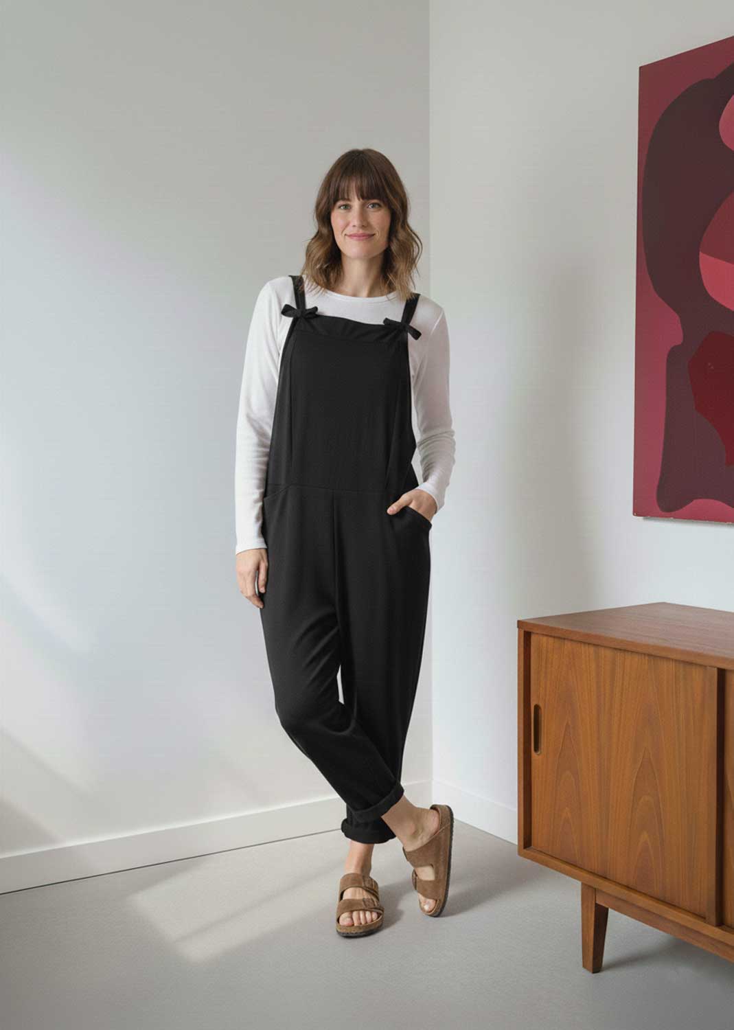 jersey dungarees black