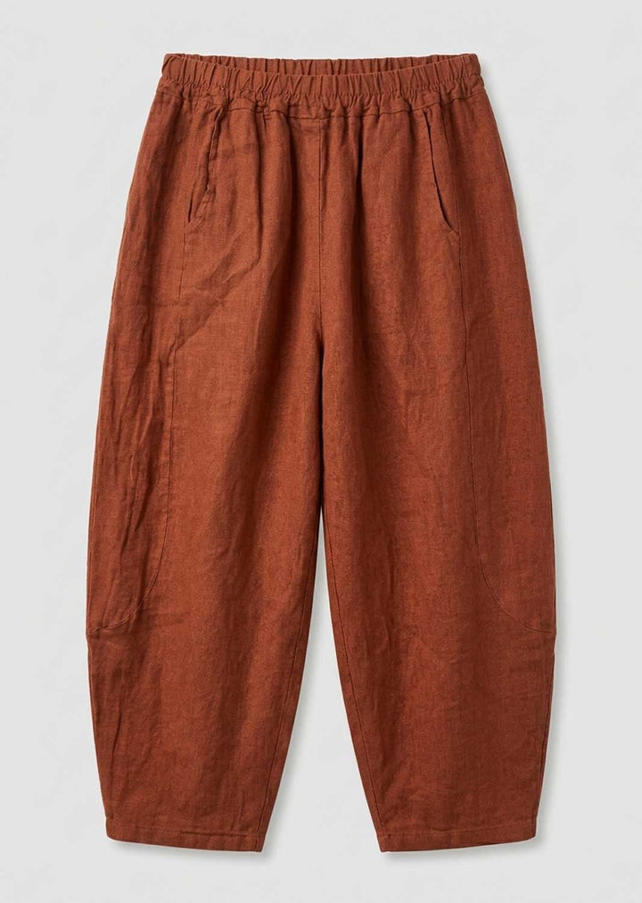 Darley Brick Linen Barrel Pants