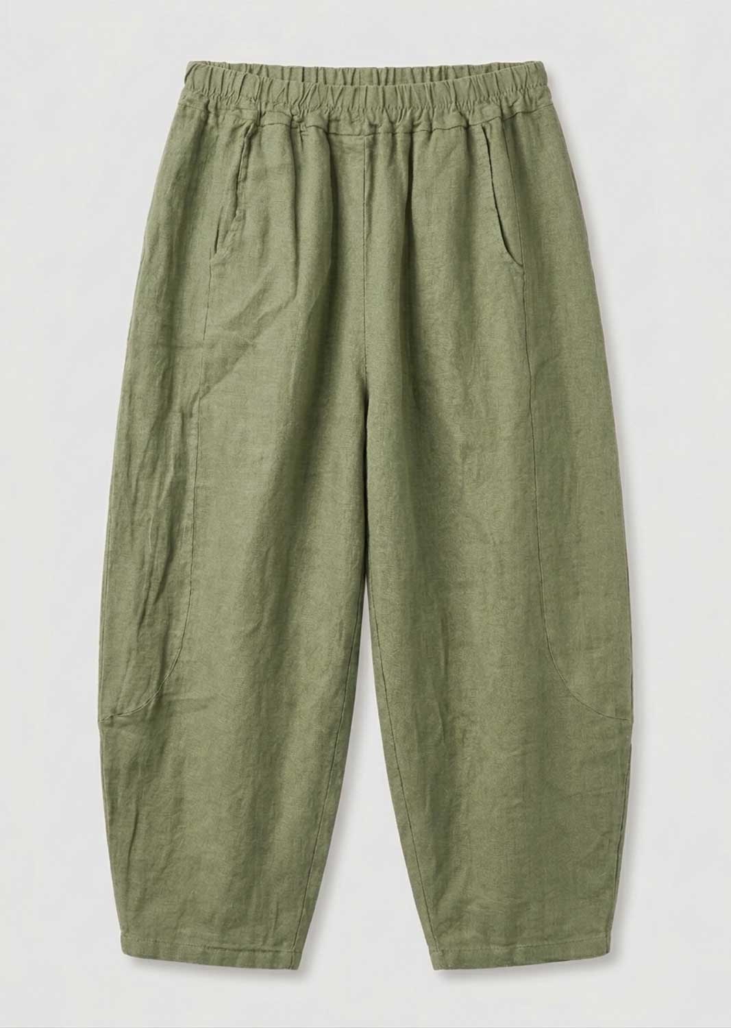 Darley Khaki Linen Barrel Pants