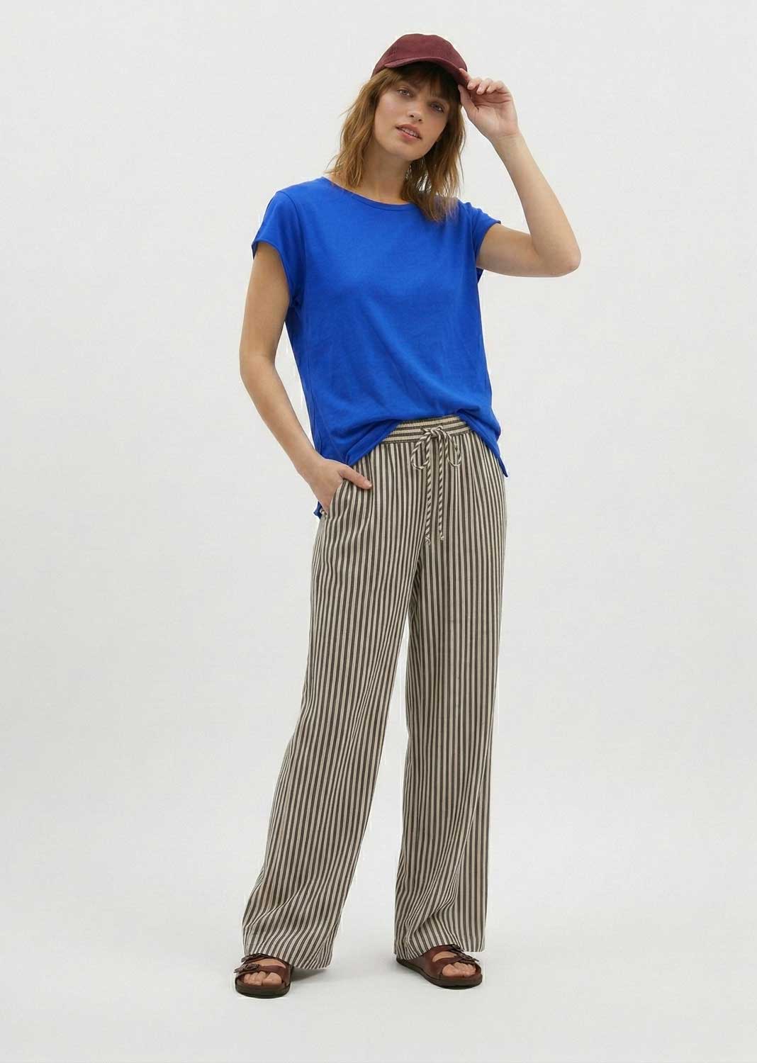 Davina Raw Edge T-Shirt Royal Blue