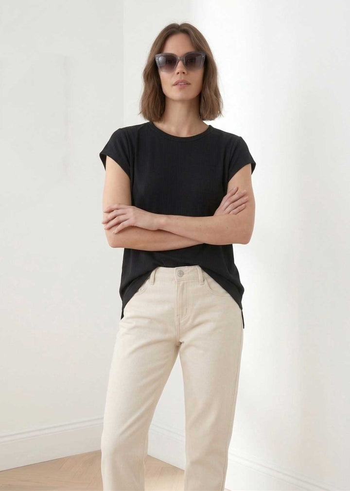 Davina Black Relaxed Fit T-Shirt