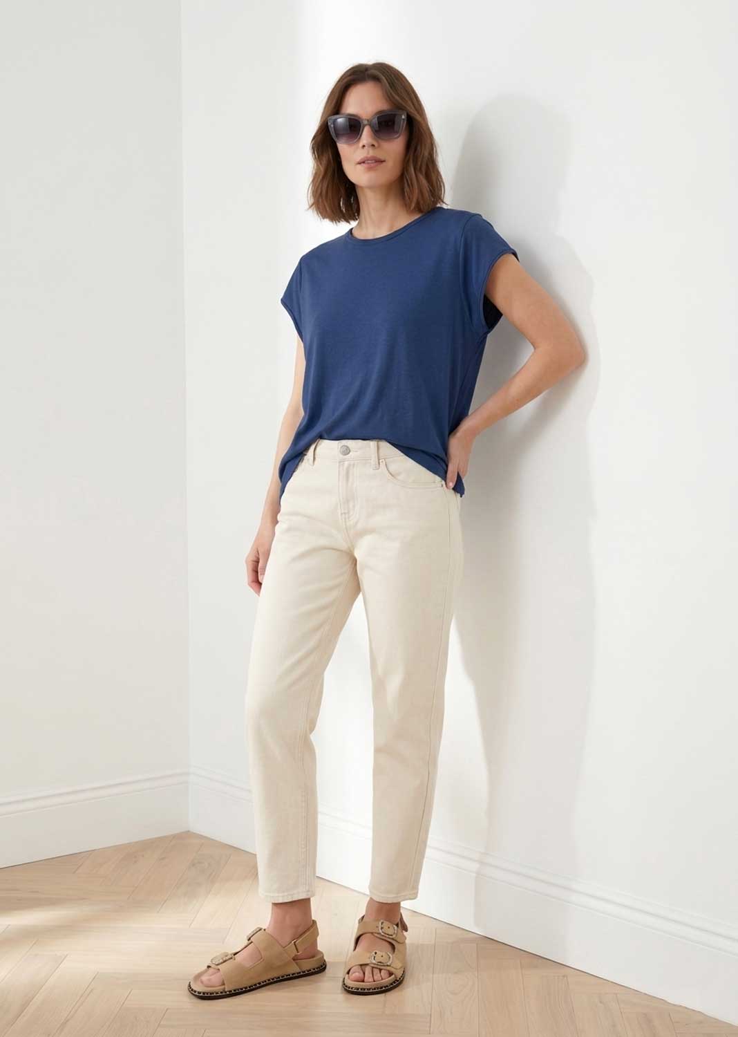 Davina Navy Relaxed Fit T-Shirt