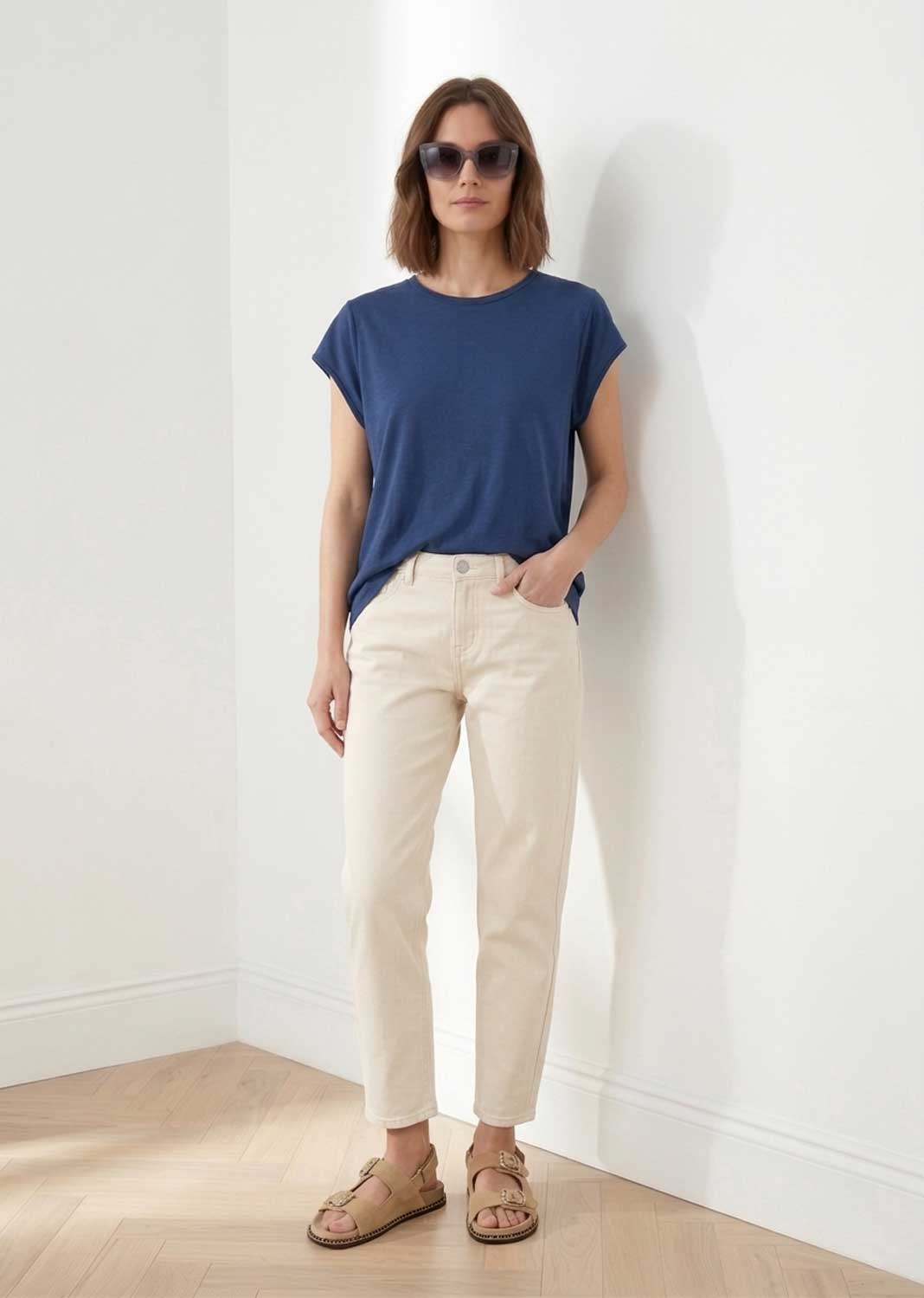 Davina Navy Relaxed Fit T-Shirt