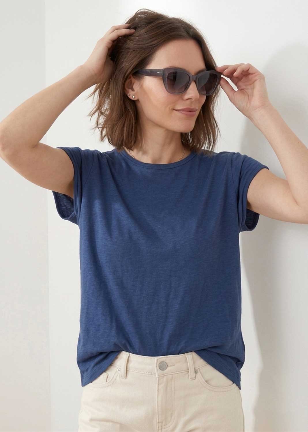 Davina Navy Relaxed Fit T-Shirt